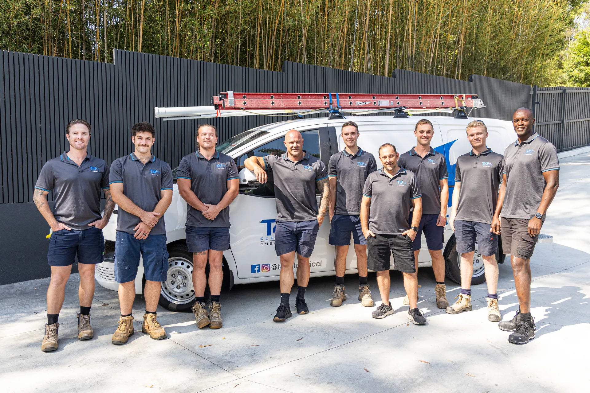The Air Conditioning Merrimac team with a service van